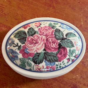 Vintage 90s Ceramic Music Box Plays Unchained Melody Roses Limited Edition Sweet