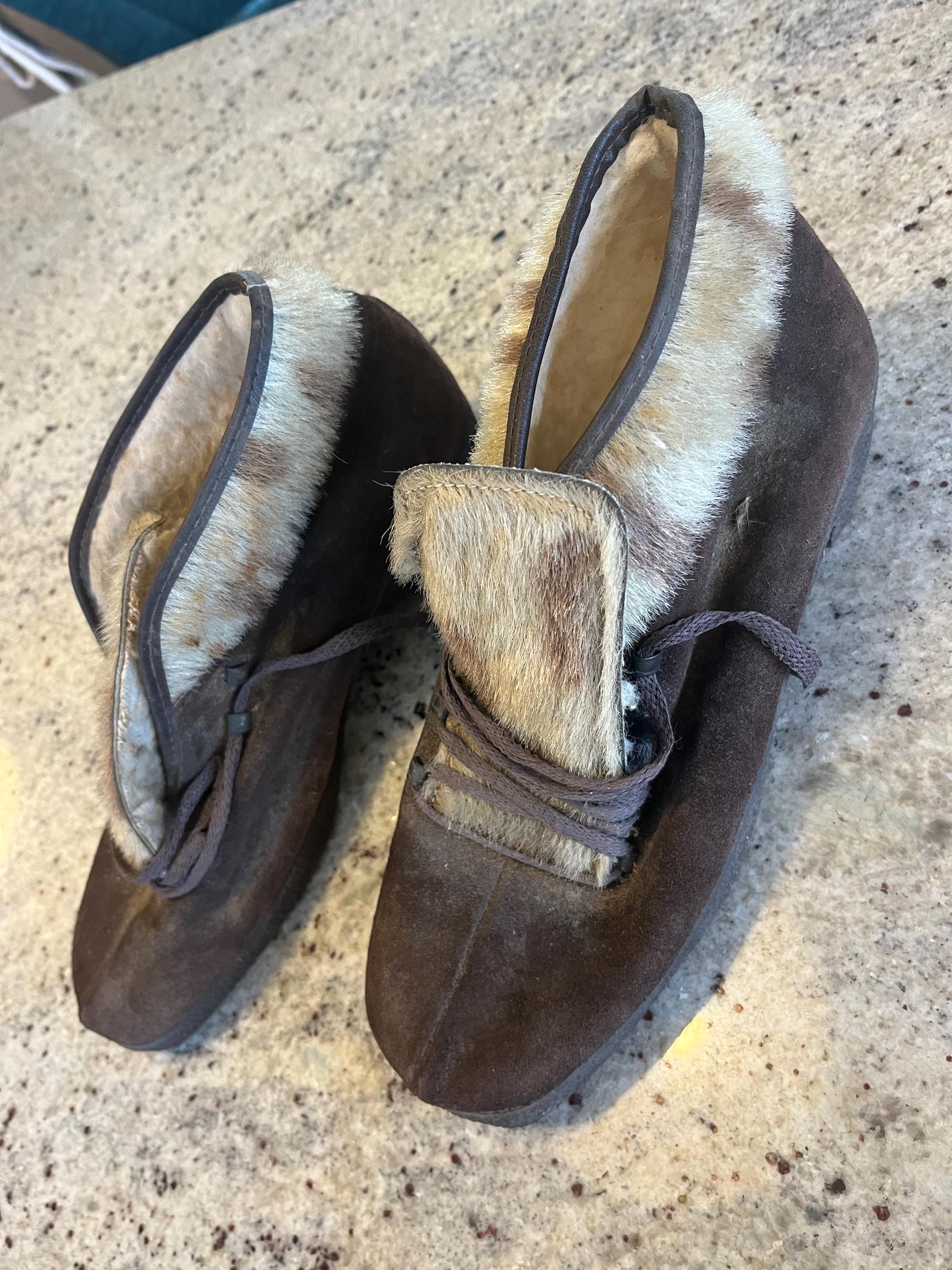 Bottes De Ski Vintage Années 60 - Marque LANGÉ - Taille 11 Homme - Occasion Fonctionnelle