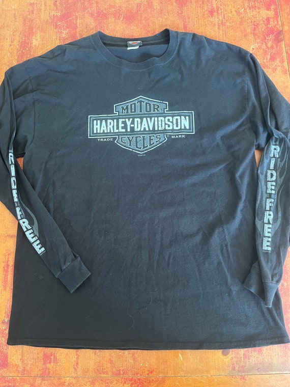 Harley-Davidson 刺繍入りロンT HARLEY-DAVIDSON ロングTシャツ M相応 刺繍ロゴ - メルカリ