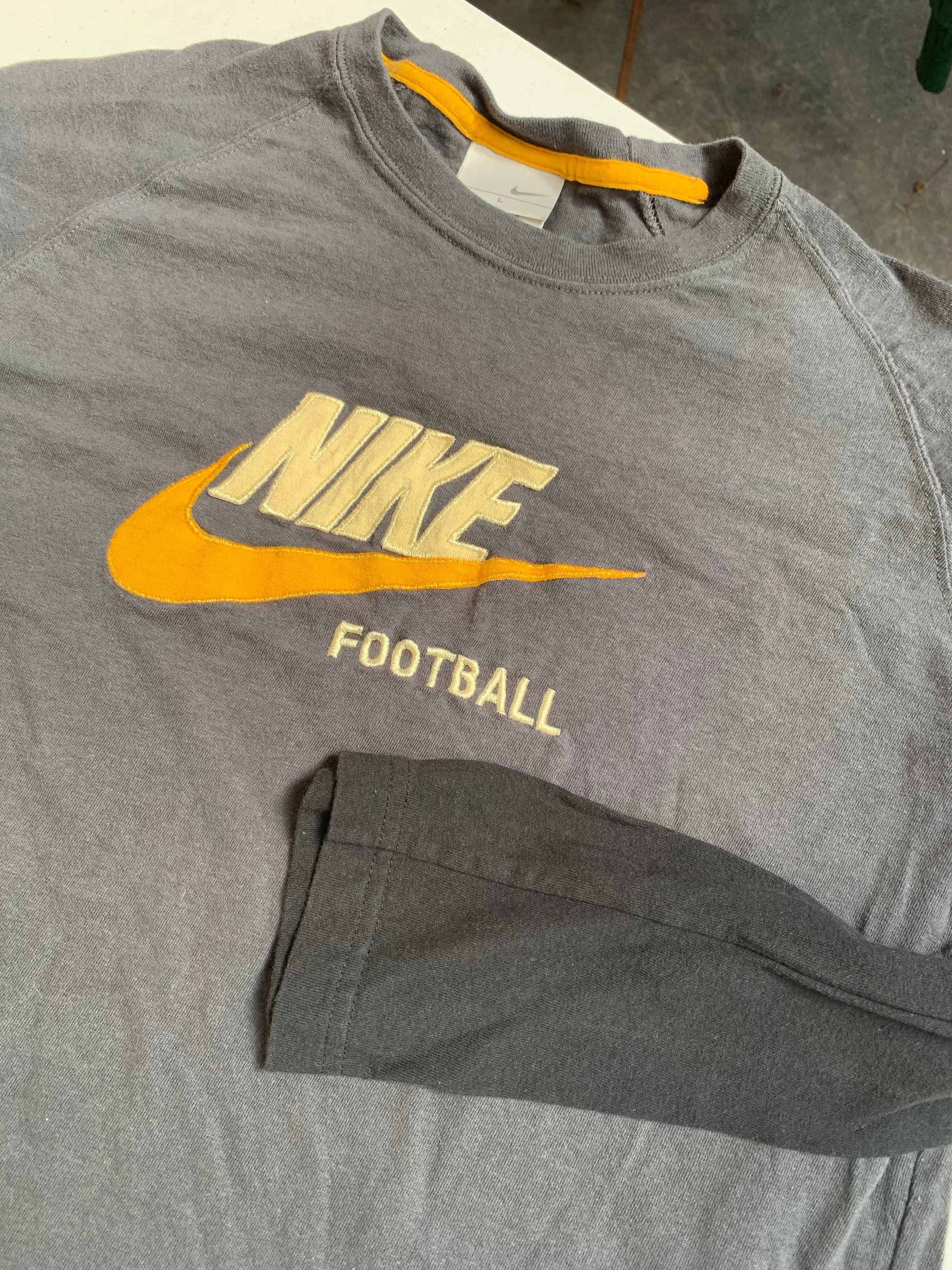 Vintage NIKE Football Long Sleeve Layered T Shirt Size Large Rare