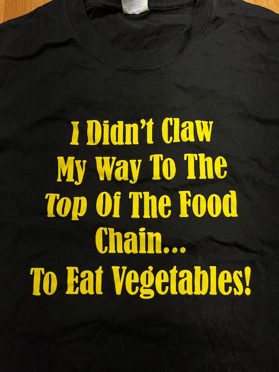 Food Chain Vegan Veggies Meat Eater Funny T Shirt Size Medium - Etsy