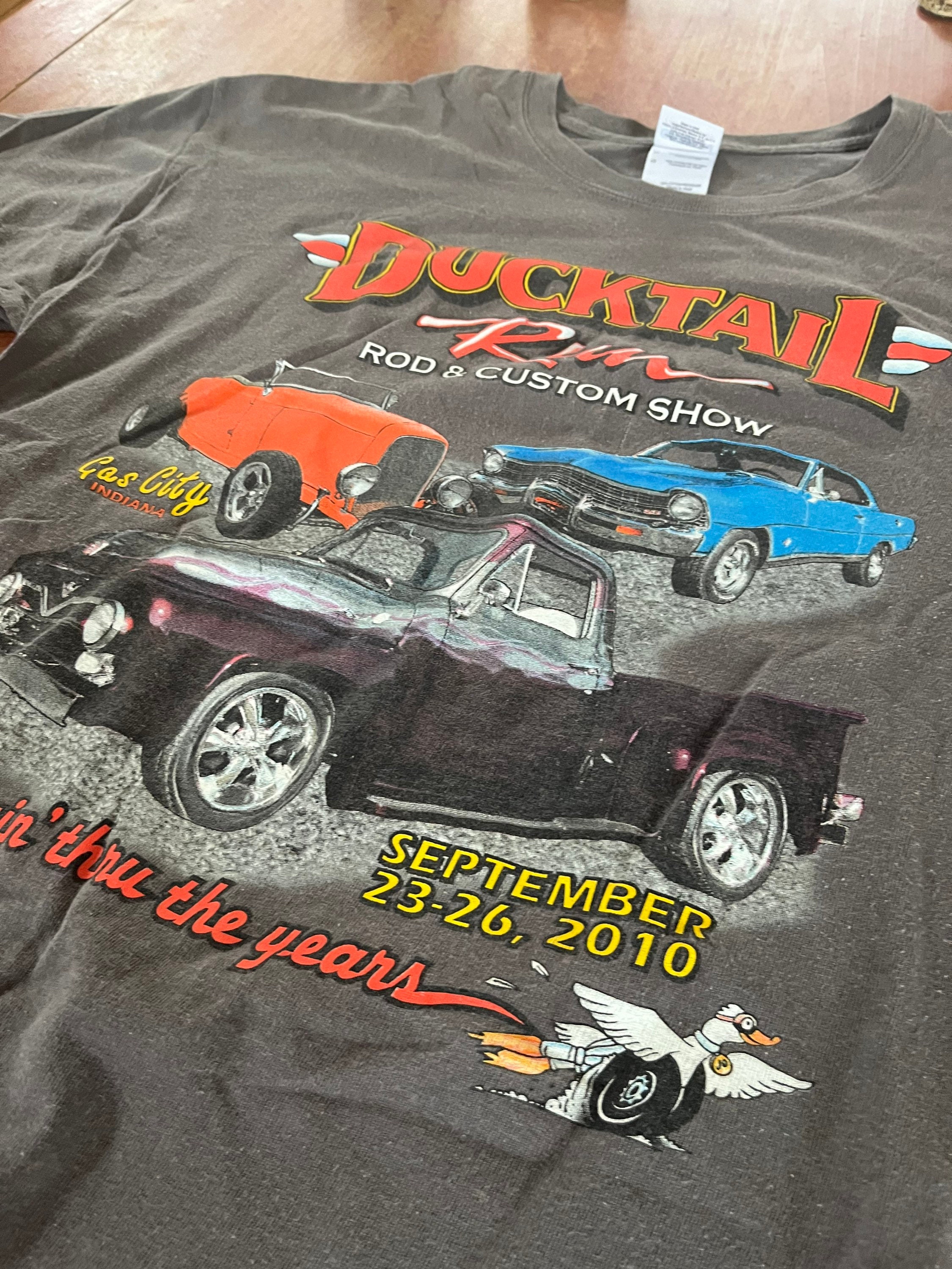 Ducktail Run Gas City Indiana 2010 Car Hot Rod Show T Shirt