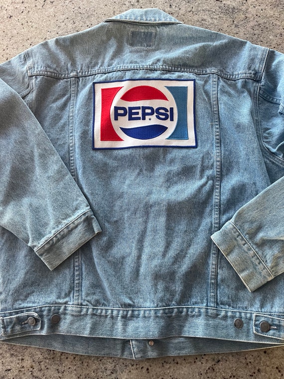 Vintage Pepsi Cola Denim Jacket Size Large Double… - image 9