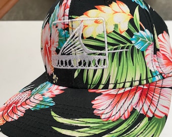 Peach Floral Embroidered SnapBack Hat Embroidered Georgia Peach Hat: Women main image 4