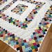 Vintage Handmade Boston Commons Pattern Quilt multi-color squares 82 X 82 inches