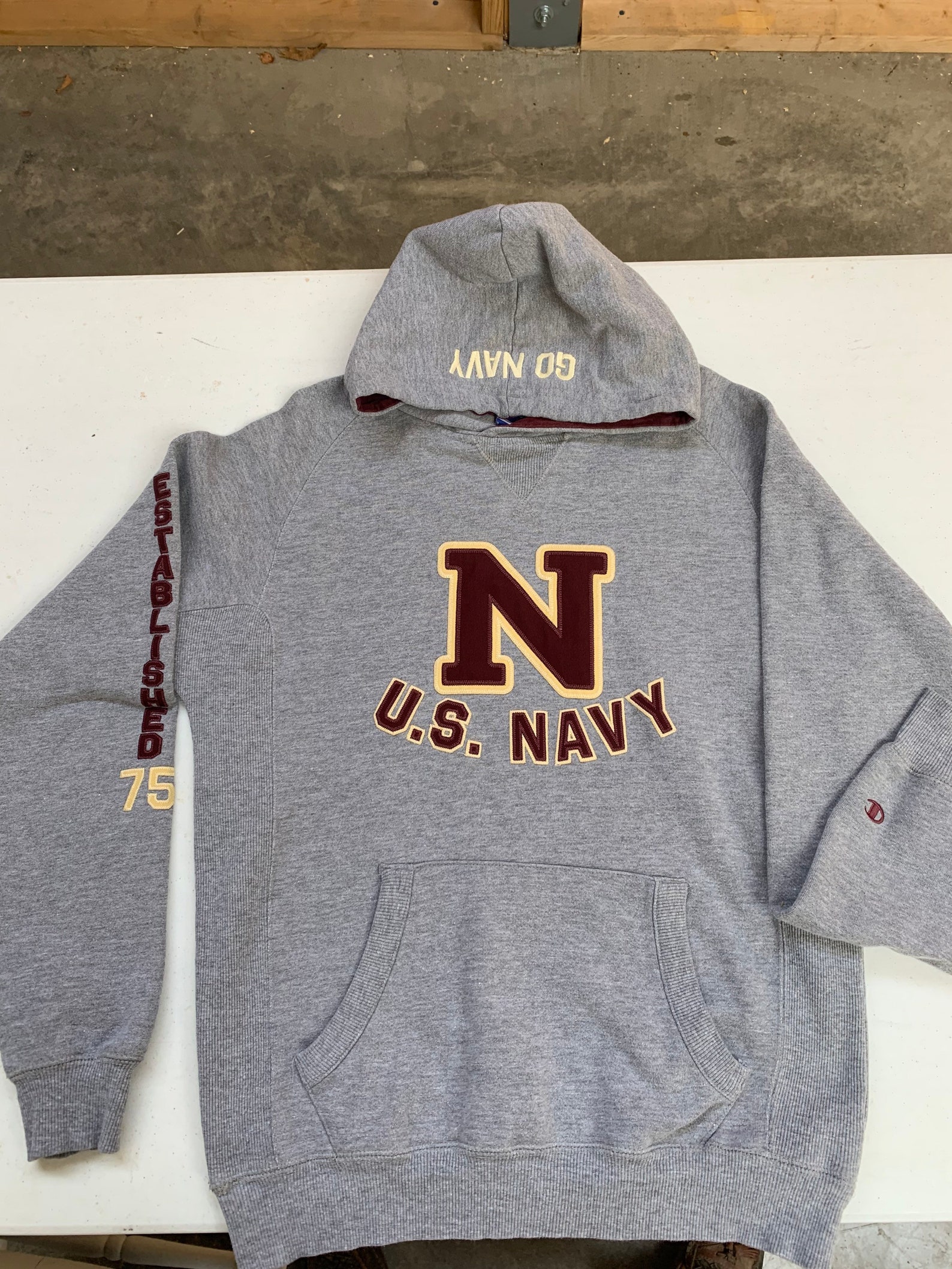 Vintage US Navy Classic Gray Champion Brand Hoodie Size Small | Etsy