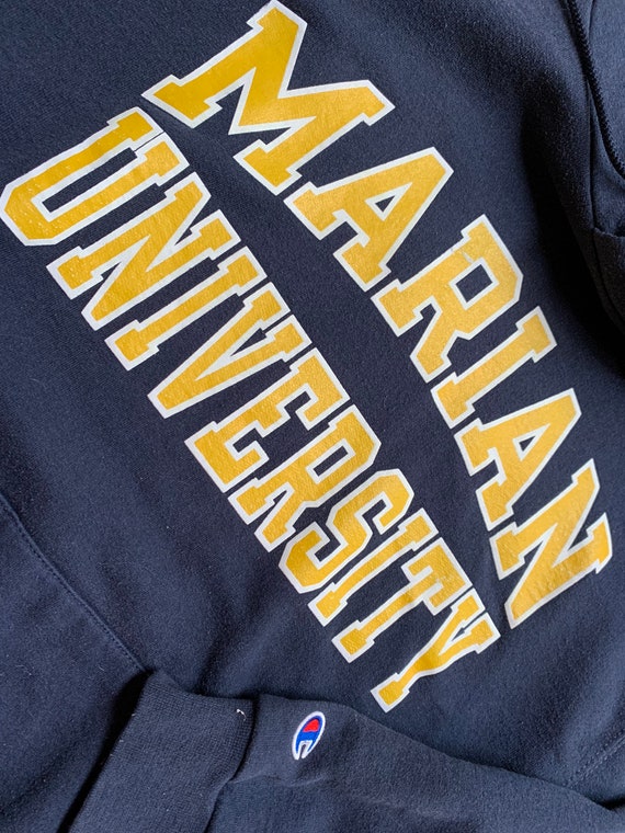 Vintage Champion Brand Marian University Hoodie Sweatshirt Size XL