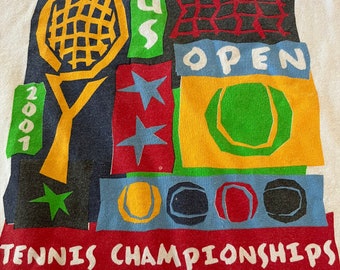 Vintage 2001 US OPEN Tennis Championships T Shirt Size Large Awesome Graphic