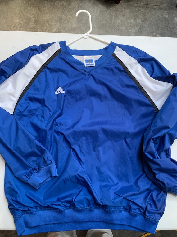 Vintage Adidas Bright Royal Blue Pullover Nylon Wi