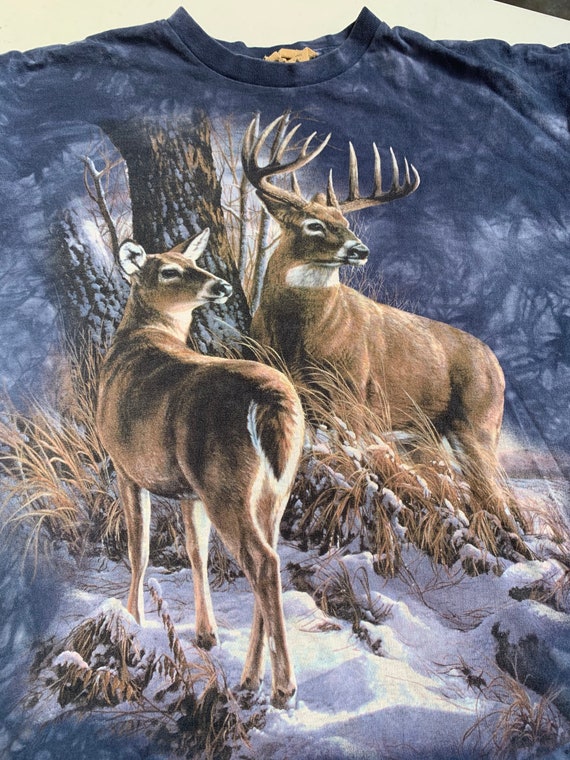 Vintage Buck & Doe Deer The Mountain Allover T Sh… - image 7