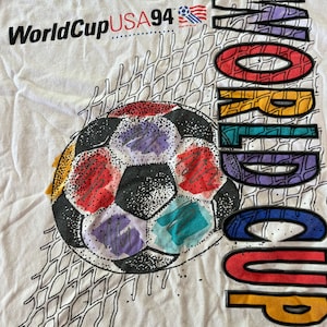 Vintage 1994 World Cup Soccer T Shirt Size 2XL Awesome Graphic Nice