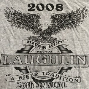 Vintage 2008 Laughlin Nevada Motorcycle River Run T Shirt Size 2XL Annual