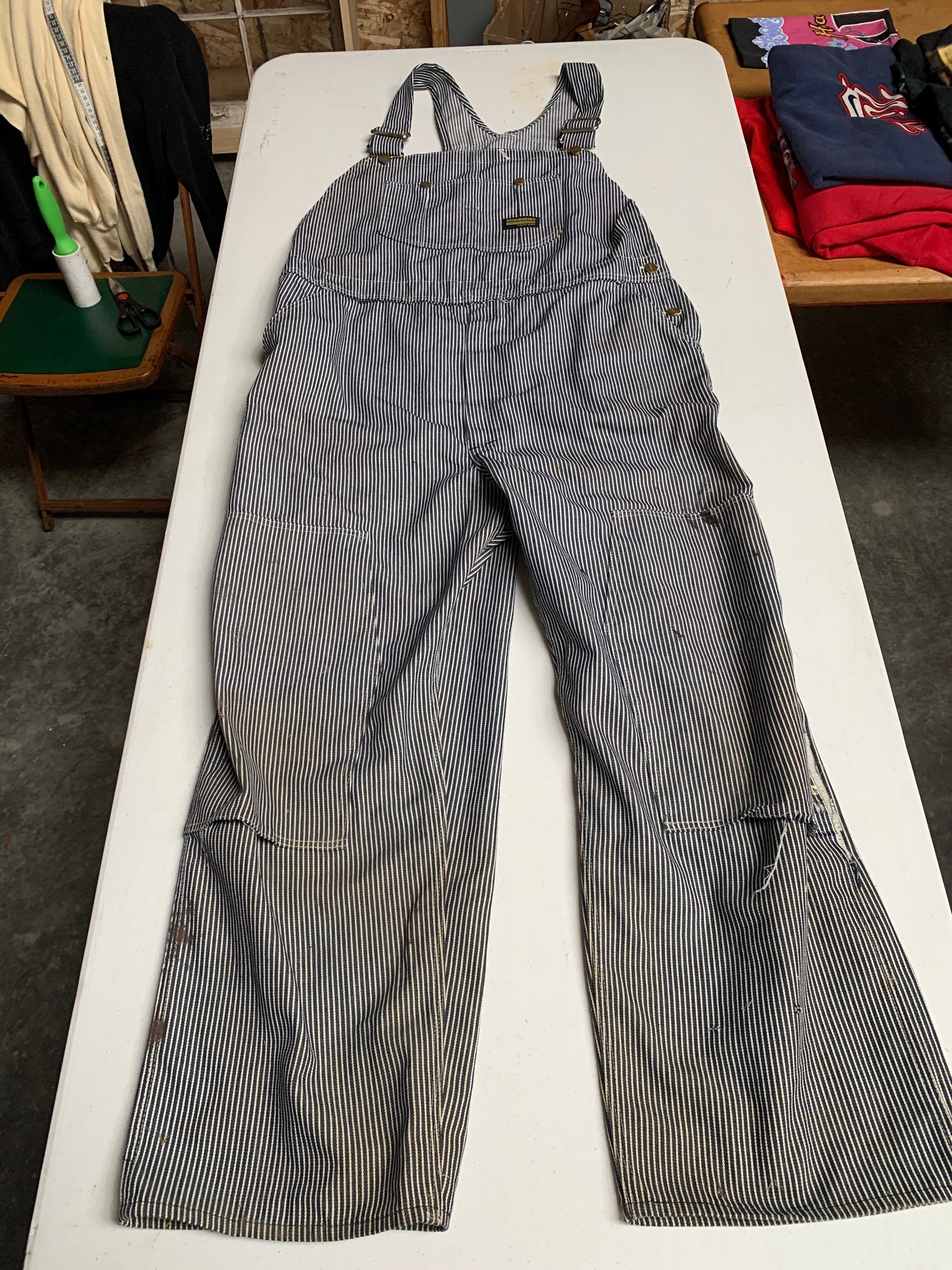 Vintage 70s Distressed Denim Carpenter Bib Overalls Size 46 X | Etsy