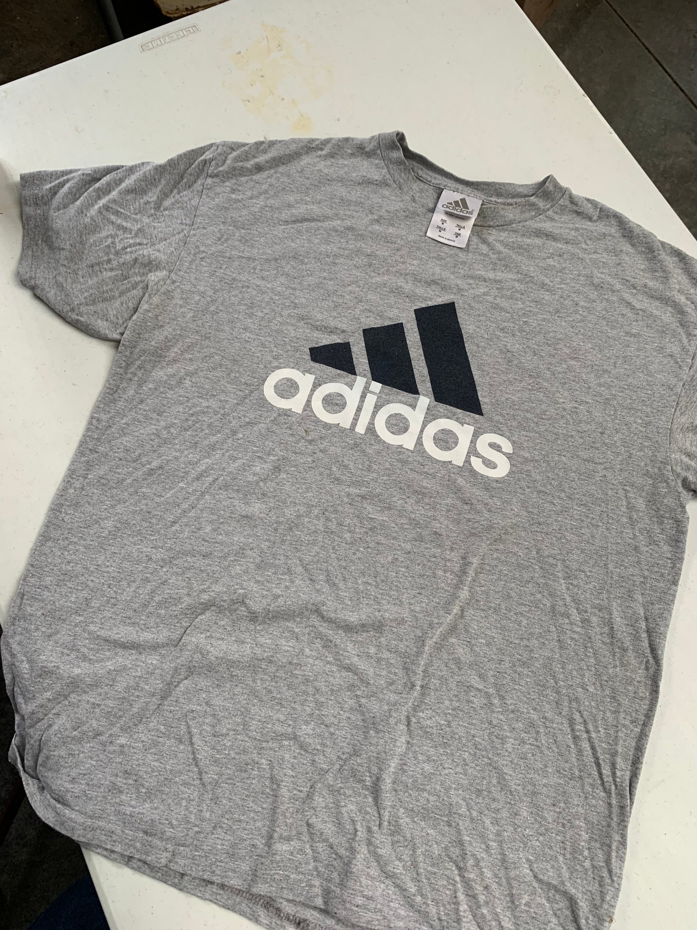Vintage Adidas Trifoil T Shirt Size Medium Classic Gray Black