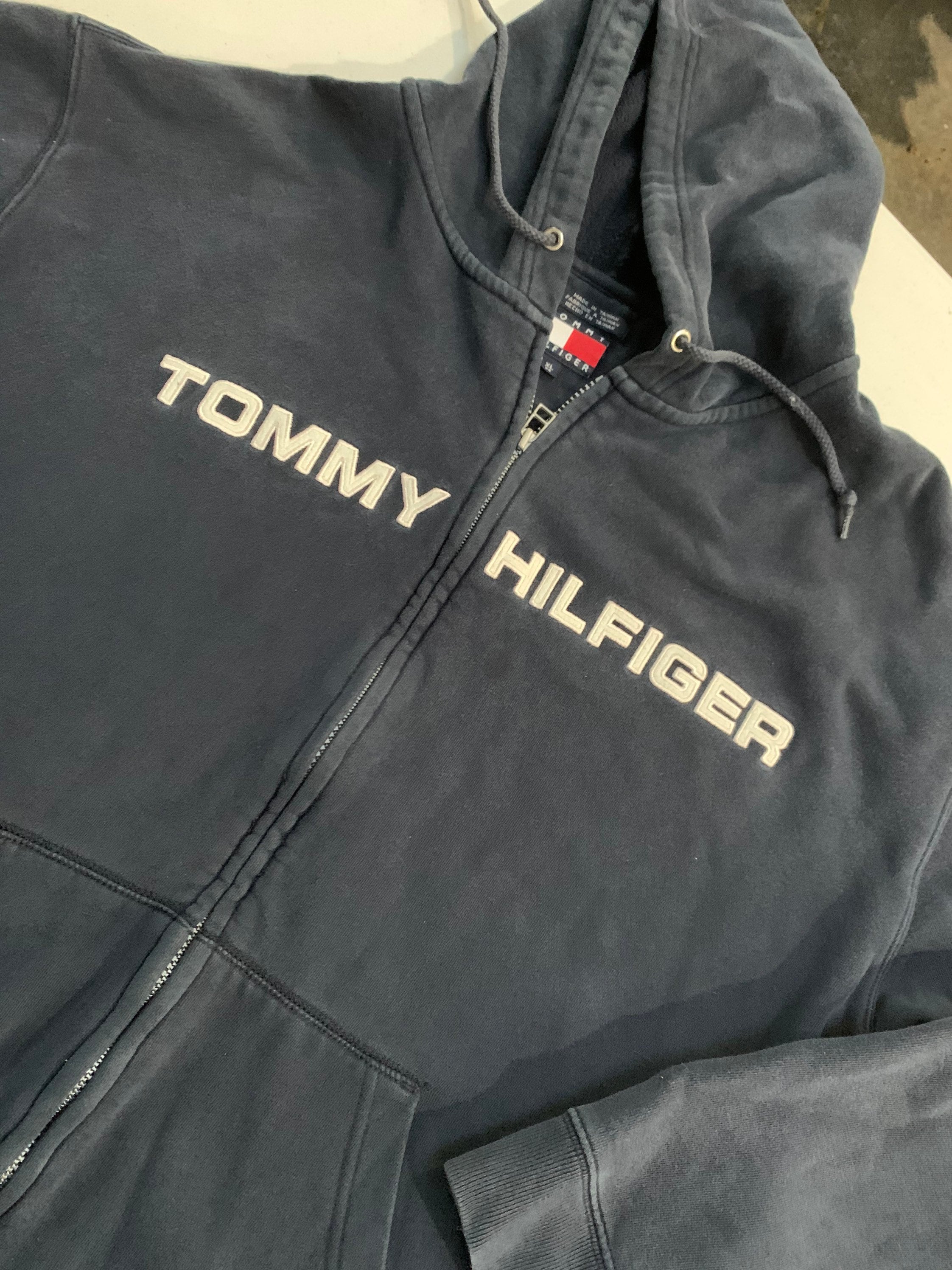 heroin snyde overvældende Vintage Tommy Hilfiger Full Zip Hoodie Sweatshirt Size XL Dark - Etsy
