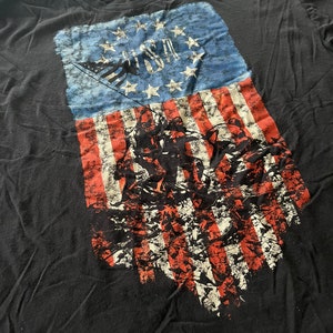 Vintage American Flag Iwo Jima Soldiers T Shirt Size 2XL Quality Made in USA