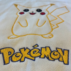 vintage Pokémon Pikachu Crewneck Sweatshirt Taille Petite Qualité Brodé Graphique Nice