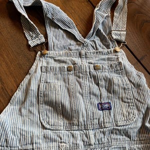 Vintage Distressed Big Smith Denim Bib Overalls Size 40 X 28