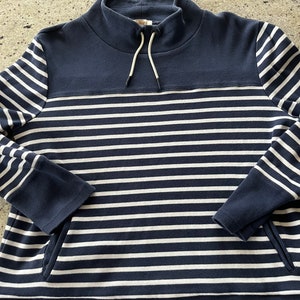 Ladies Barbour Rief Sweat Top Navy & White Stripe Size US 14