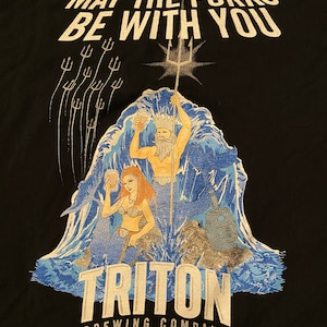 Vintage Triton Brewing Company May the Forks Be with You Shirt Large Excellent Condition EUC