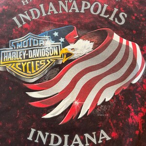 Indianapolis Harley Davidson T Shirt Ignite Your Life Double Sided Awesome Graphic Size Medium