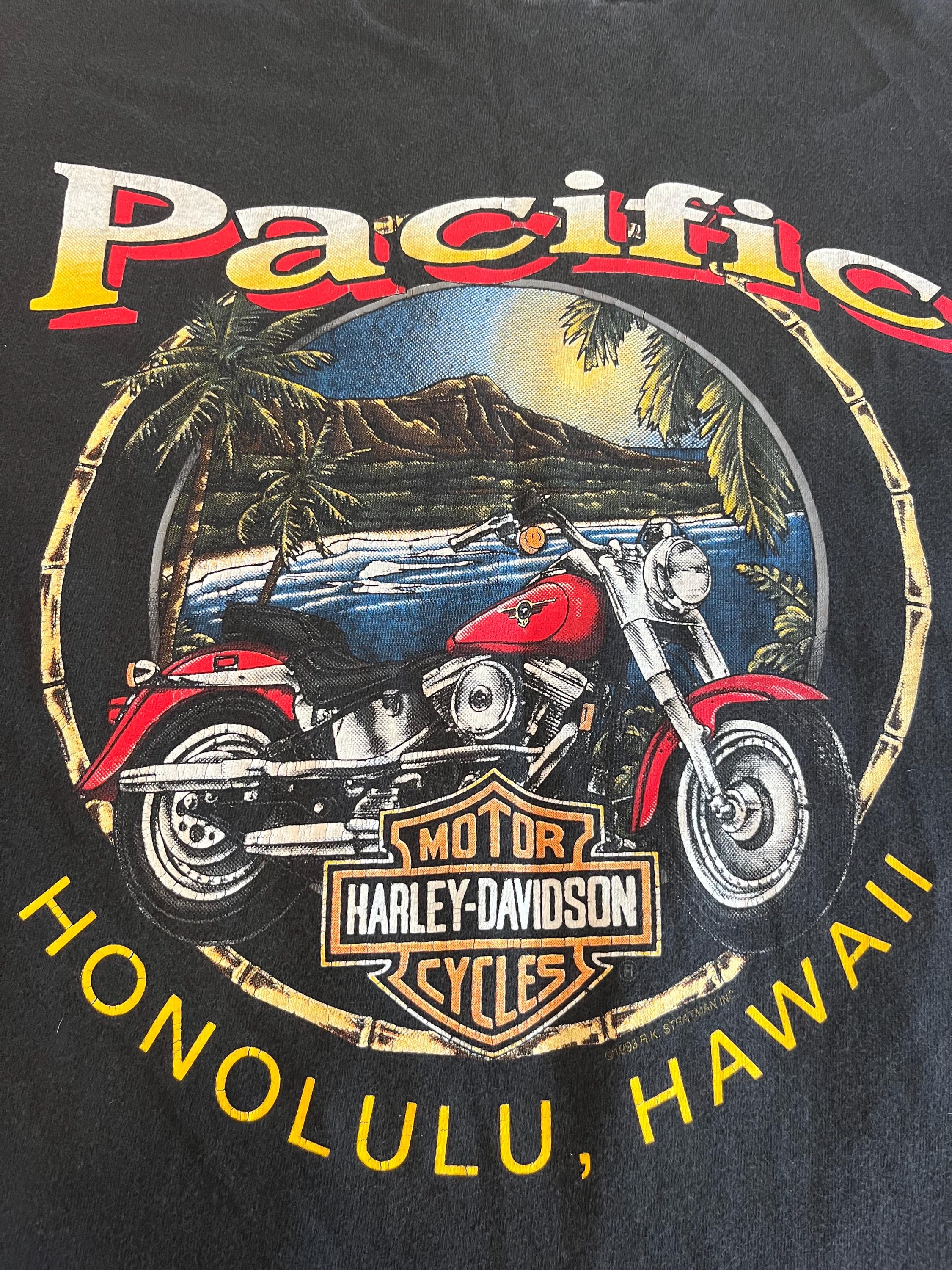 Vintage Harley Davidson Honolulu Hawaii Pacific T Shirt Size XL