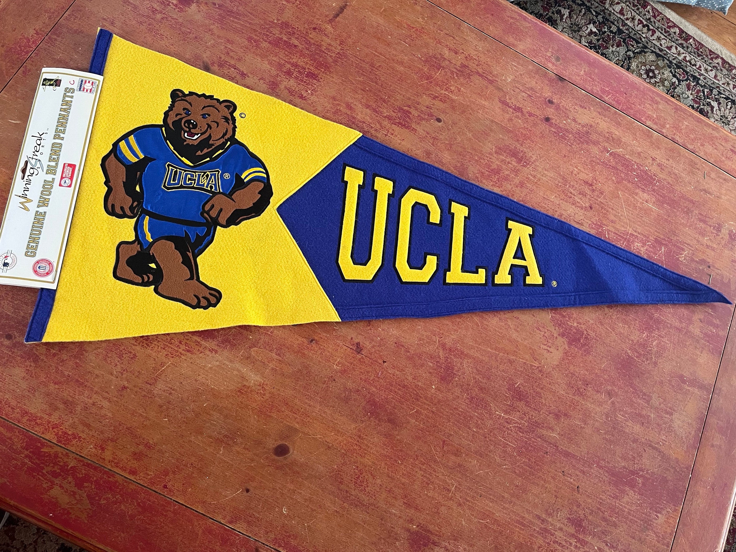 Vintage UCLA Bruins Pennant Banner Quality Wool Blend Embroidered