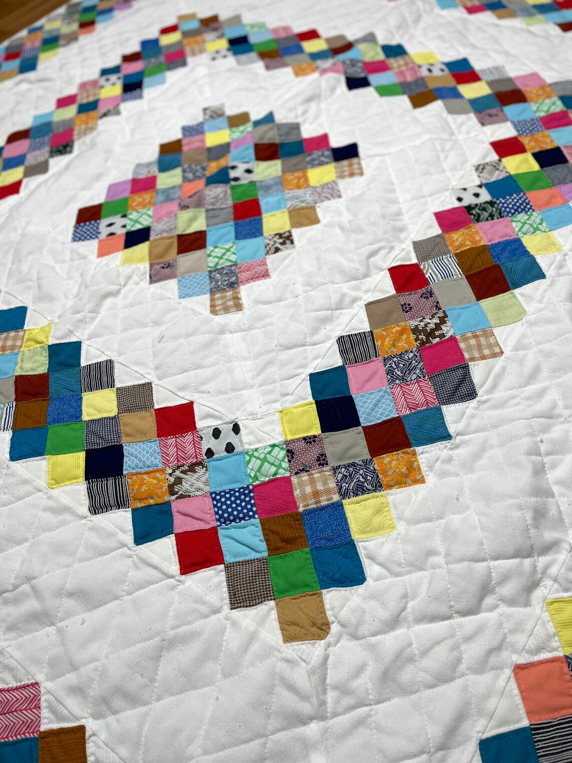 Boston Patterns Vintage Handmade Boston Commons Pattern Quilt Multi-color Squares 82 X ...