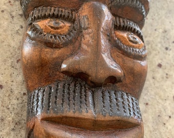 Vintage Large Antique Haitian Hand Carved Wood Figure 18” Tall Folk Art Unique Artist