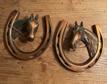 Lot of 2 Vintage Philip Di Napoli Champion Products Horse Figures Bronze Copper ?