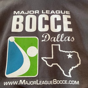 Major League Bocce Ball Dallas Hoodie Sweatshirt Size Medium Double Sided