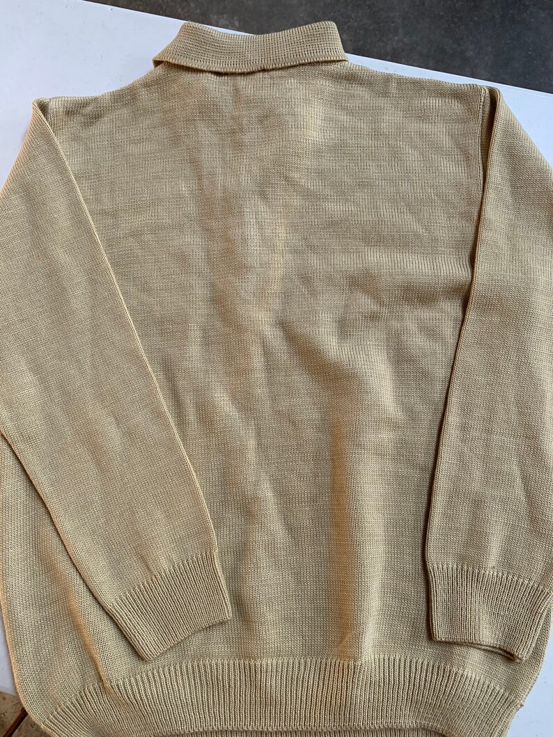 Vintage Men\u2019s Bergati 3 Button Sweater Brown Tan Cream Size Medium EUC Excellent Condition