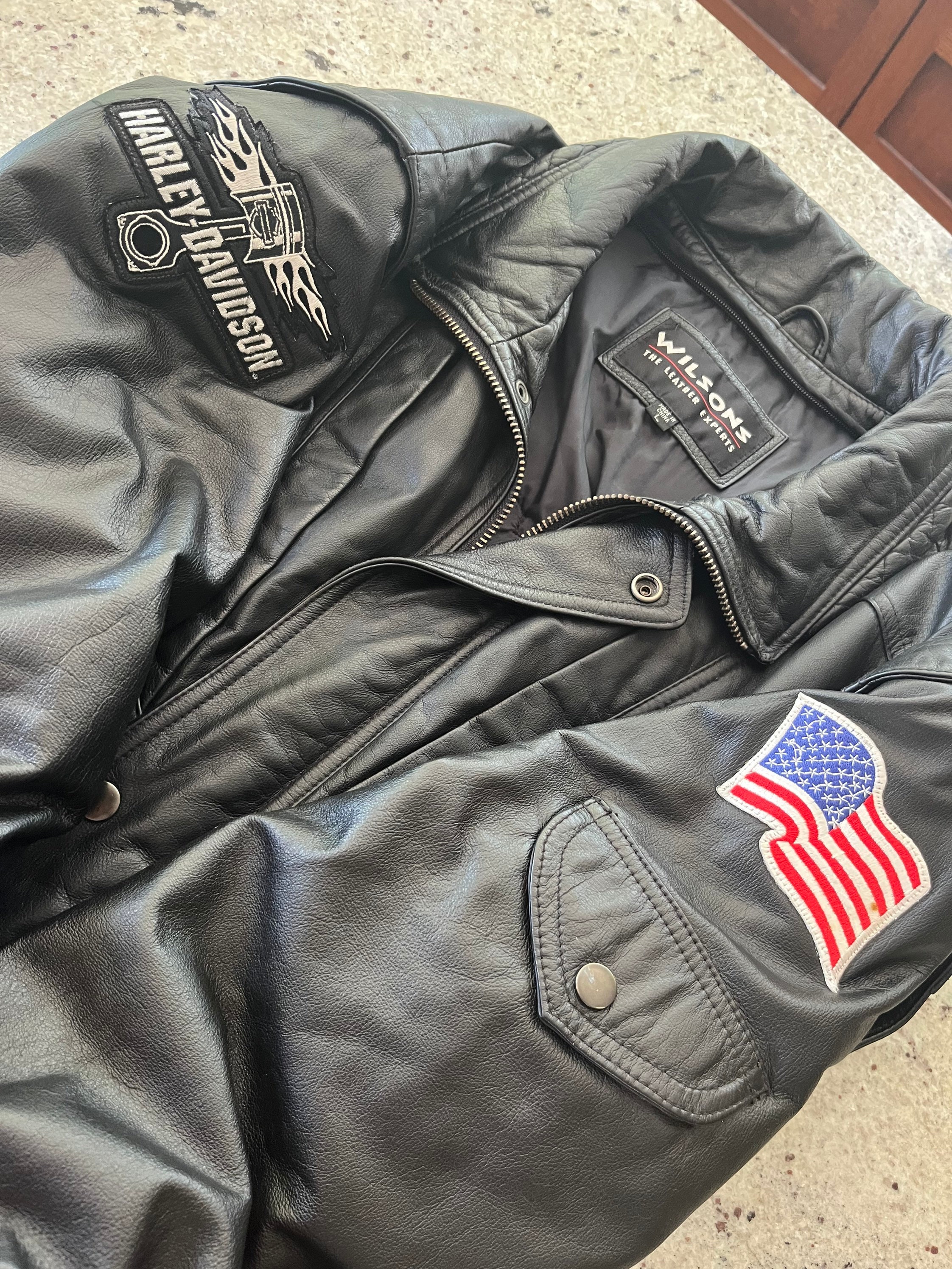 【ビンテージ】ハーレーダビッドソン　レザージャケット　Mサイズ ヴィンテージ 80 年代 ハーレーダビッドソン レザージャケット サイズ