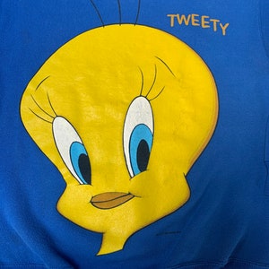 Vintage Tweety Bird Crewneck Sudadera Tamaño Calidad Media Hecho en USA