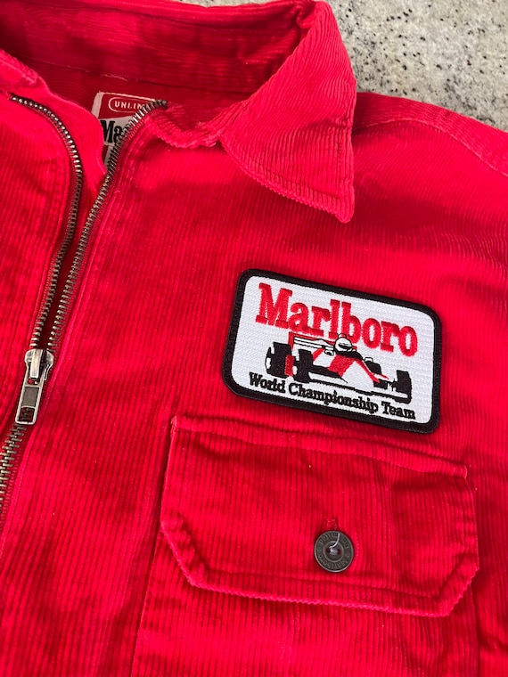 Vintage 1990s Marlboro Racing Corduroy 1/4 Zip Jacket Size