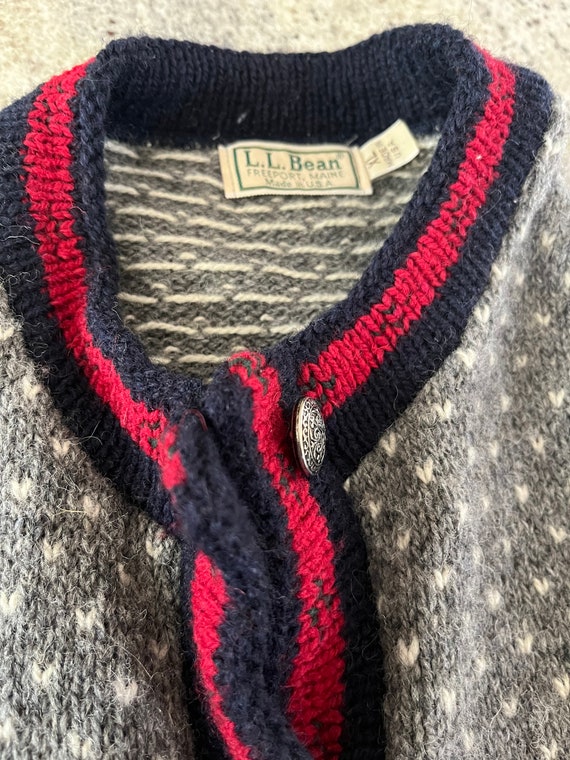 Vintage LL Bean Cardigan Sweater Size XL Quality … - image 3