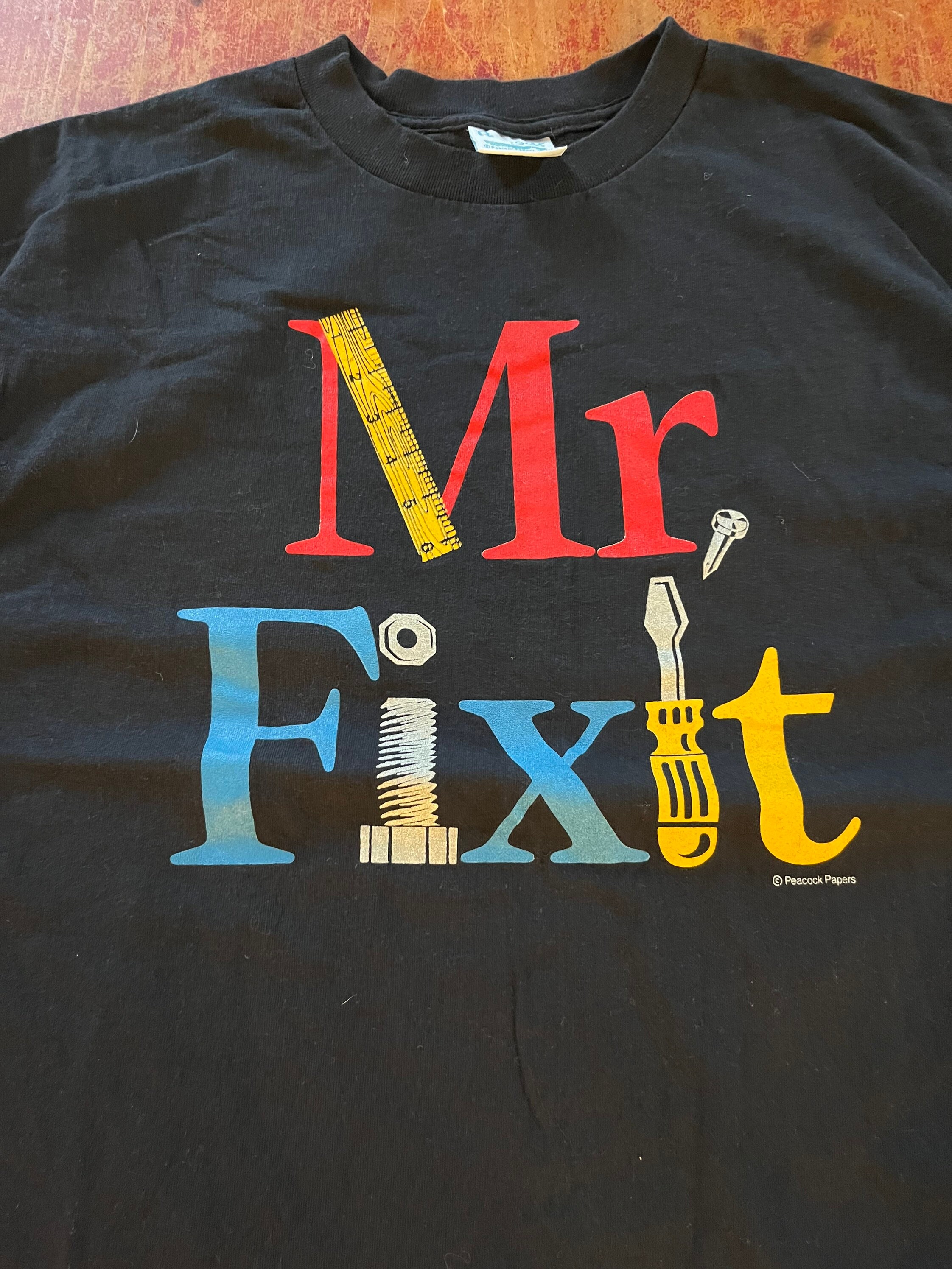 ask価格　Mr Fixit mr fixit tシャツ　90s 企業tシャツ 80年代 USA製 JIM BENTON mr.fix-it アートプリント Tシャツ