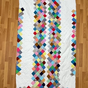 Vintage Handmade Boston Commons Pattern Quilt Multi-color Squares 82 X ...