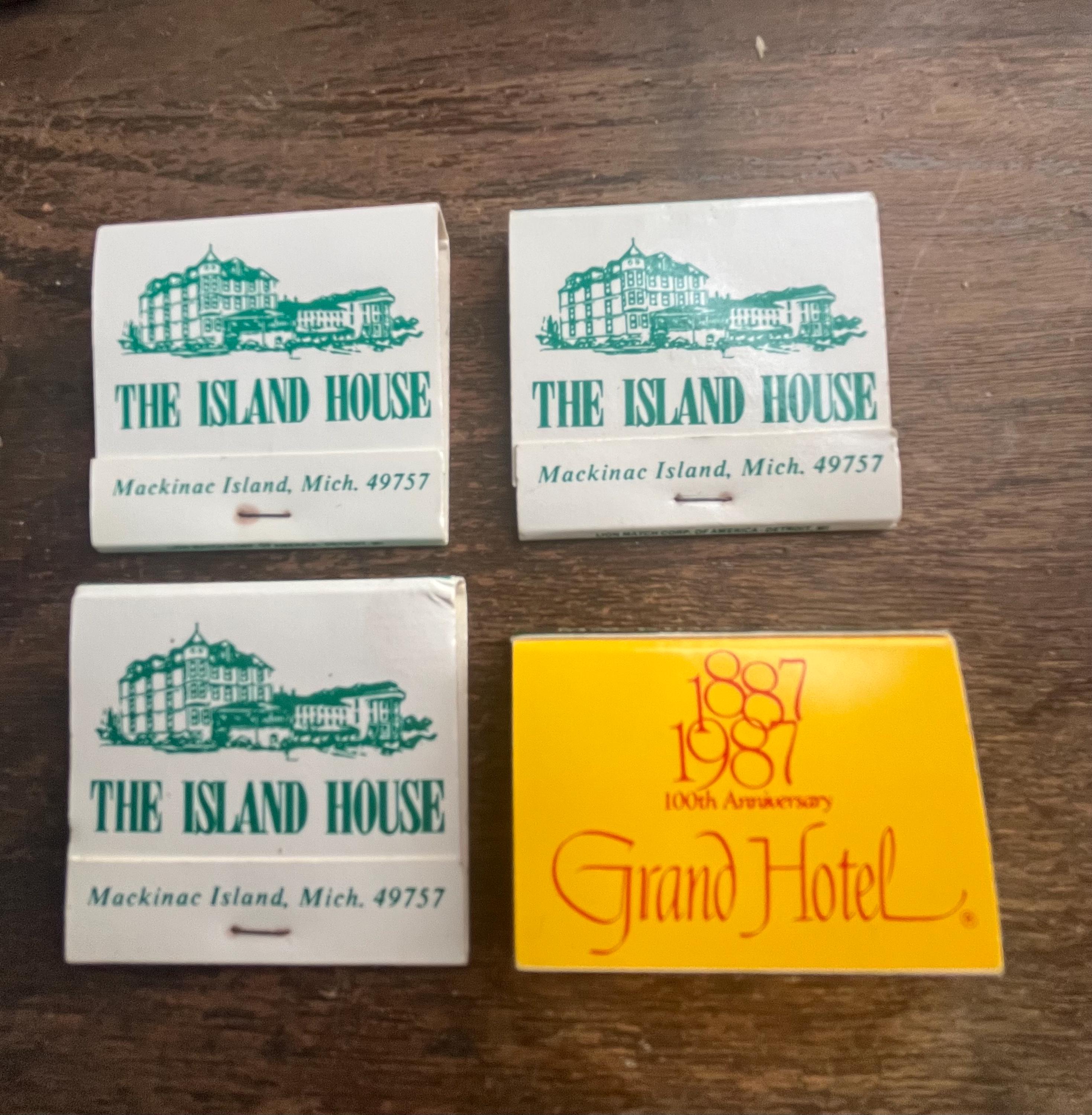 Vintage Mackinac Island Matches Matchbooks Matchbox Lot of 4 the