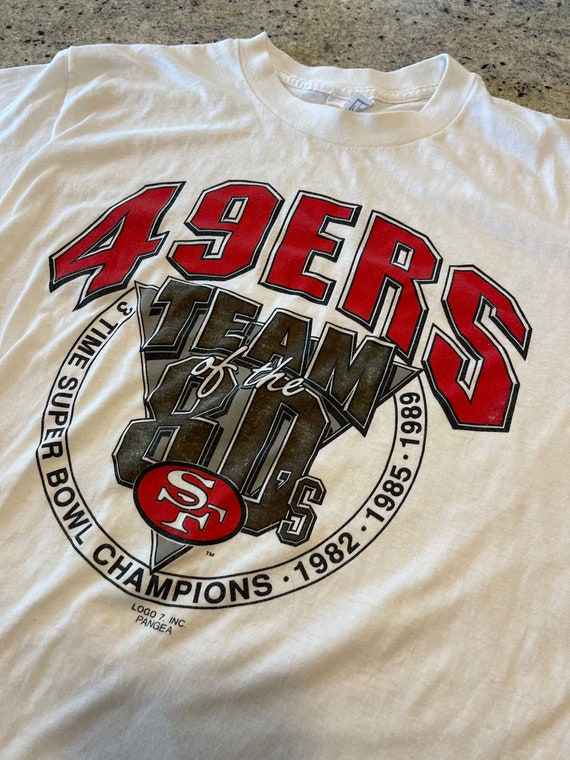 Vintage 90s San Francisco 49ers 3 Time Super Bowl Champions T
