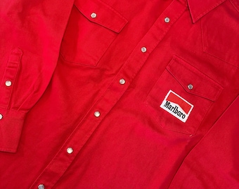 Vintage 1990s Marlboro Racing Corduroy Button Up Jacket Size Large See pics