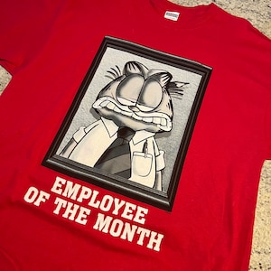 Vintage Employee of the Month Garfield the Cat T Shirt Size XL Funny Face