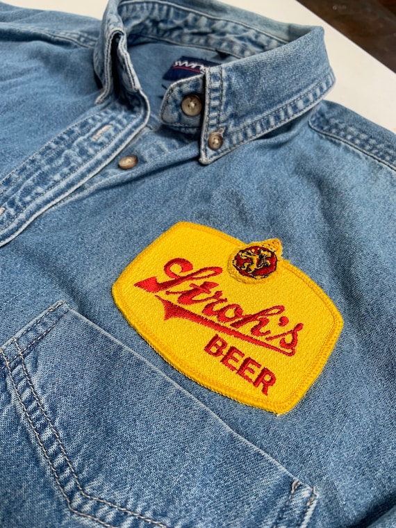 Vintage Denim Jacket Rheingold Beer NYC Delivery Driv… Gem
