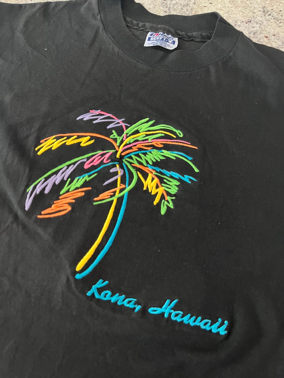 ハンズ　90s US製　ヴィンテージ　ハワイ　Kona Tシャツ Vintage Kona Hawaii T Shirt Size Medium Quality Embroidered