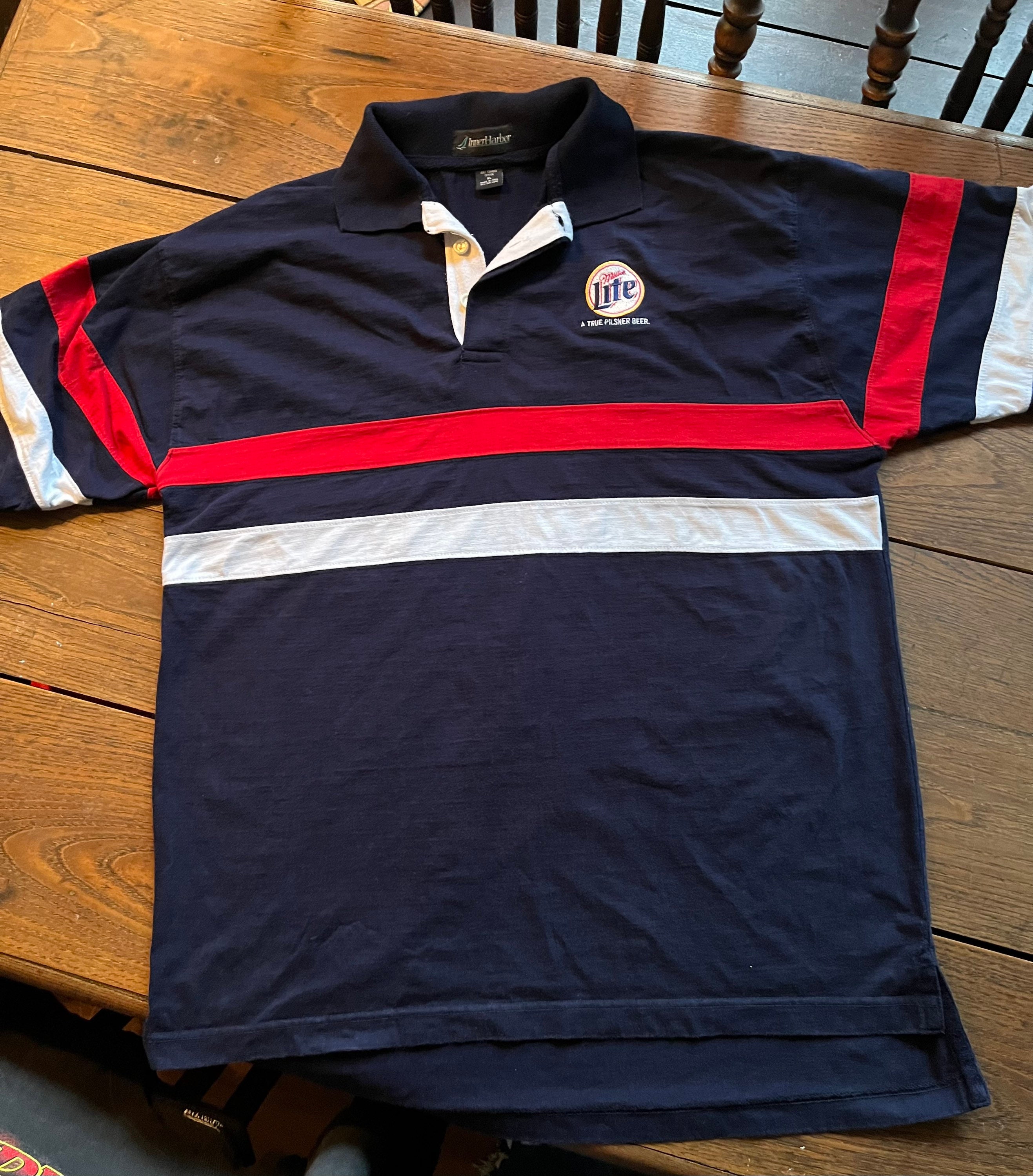 GILBERT ヴィンテージラグビーシャツ XL Vintage Miller Lite Rugby Style Shirt Size XL Quality