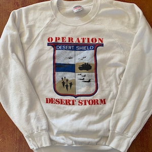 Vintage Operation Desert Storm Desert Shield Crewneck Sweatshirt Tag Size 2XL Crisp Graphics Nice