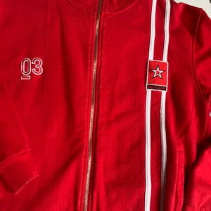 Vintage Aberdeen Football Club jacka med dragkedja, storlek medium, Red Army EUC, utmärkt skick