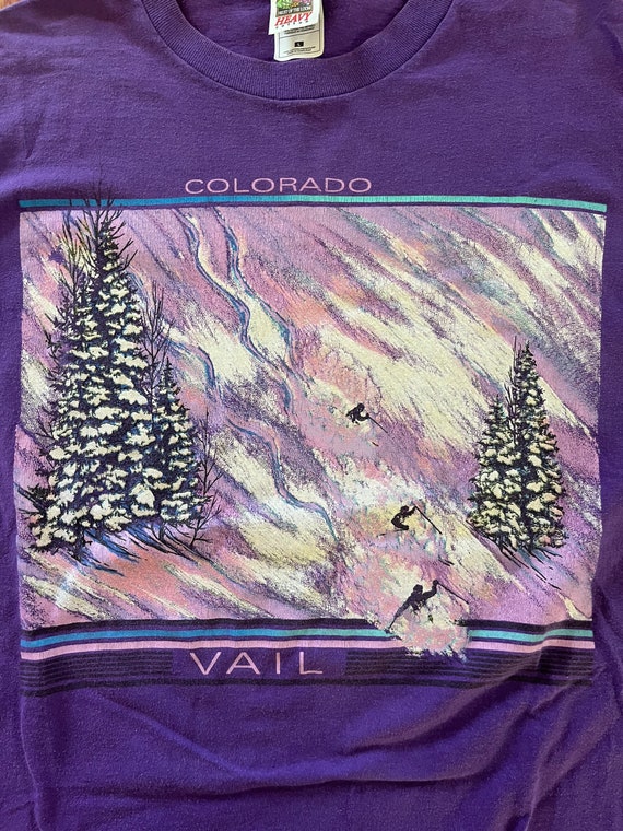 Vintage Vail Colorado Ski T Shirt Size Large Awes… - image 1