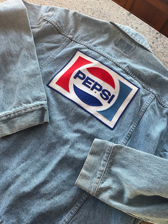 Vintage Pepsi Cola Denim Jacket Size Large Double… - image 1