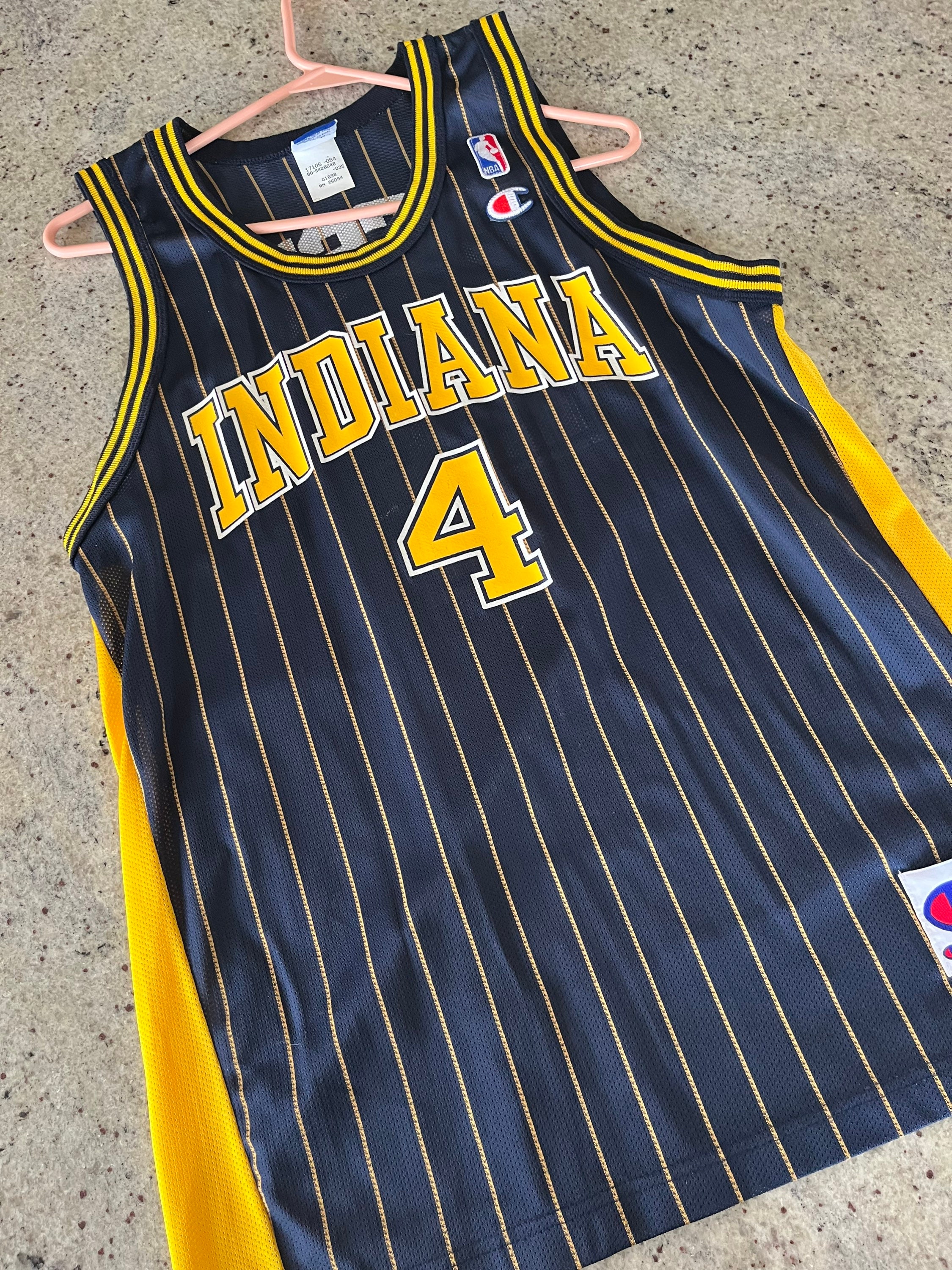 Adult Indiana Pacers Jalen Rose #5 Gold Pinstripe Hardwood Classic